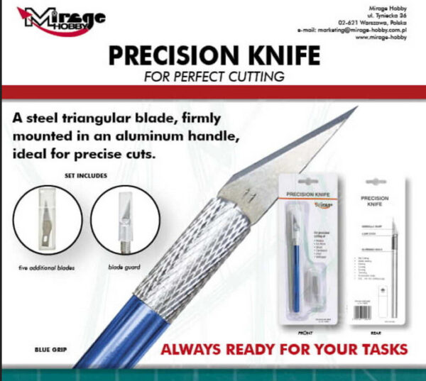 MIRAGE Precision Knife + 5 blades (BLUE)